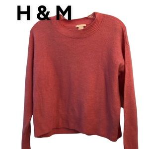 H & M Pink Crew Neck Long Sleeve Pullover Sweater S